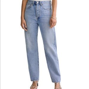 Agolde Light Blue High-Rise Straight Jeans